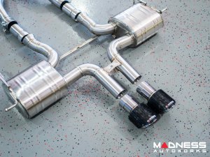 Jaguar F-TYPE Performance Exhaust System - MADNESS - 2.0L Turbo - Center Exit - Forged Carbon Fiber Exhaust Tips Jaguar F-TYPE Performance Exhaust System - MADNESS - 2.0L Turbo - Center Exit - Forged Carbon Fiber Exhaust Tips